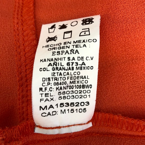 Marsel Orange Lace Back Peplum Hem Blouse - Picture 7 of 7